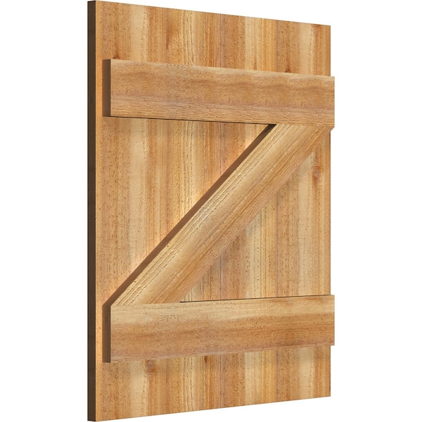 Joined Board-n-Batten Shutters W/Z-Bar, Rough Sawn Western Red Cedar, 21 1/2W X 25H